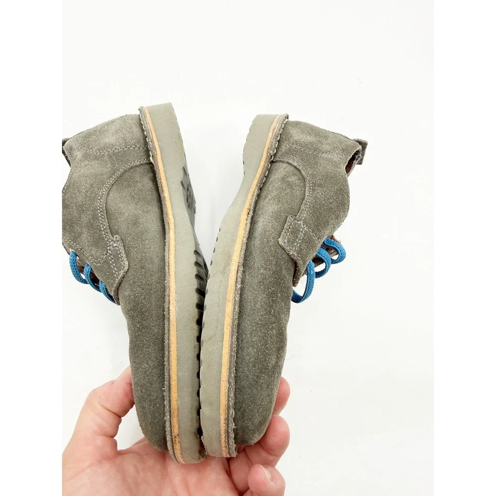 Florsheim Kids Grey Suede Oxfords Blue Laces Memory Foam Shoes Size 3 M